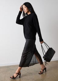 Cashmere Seam Detail Crew Knit