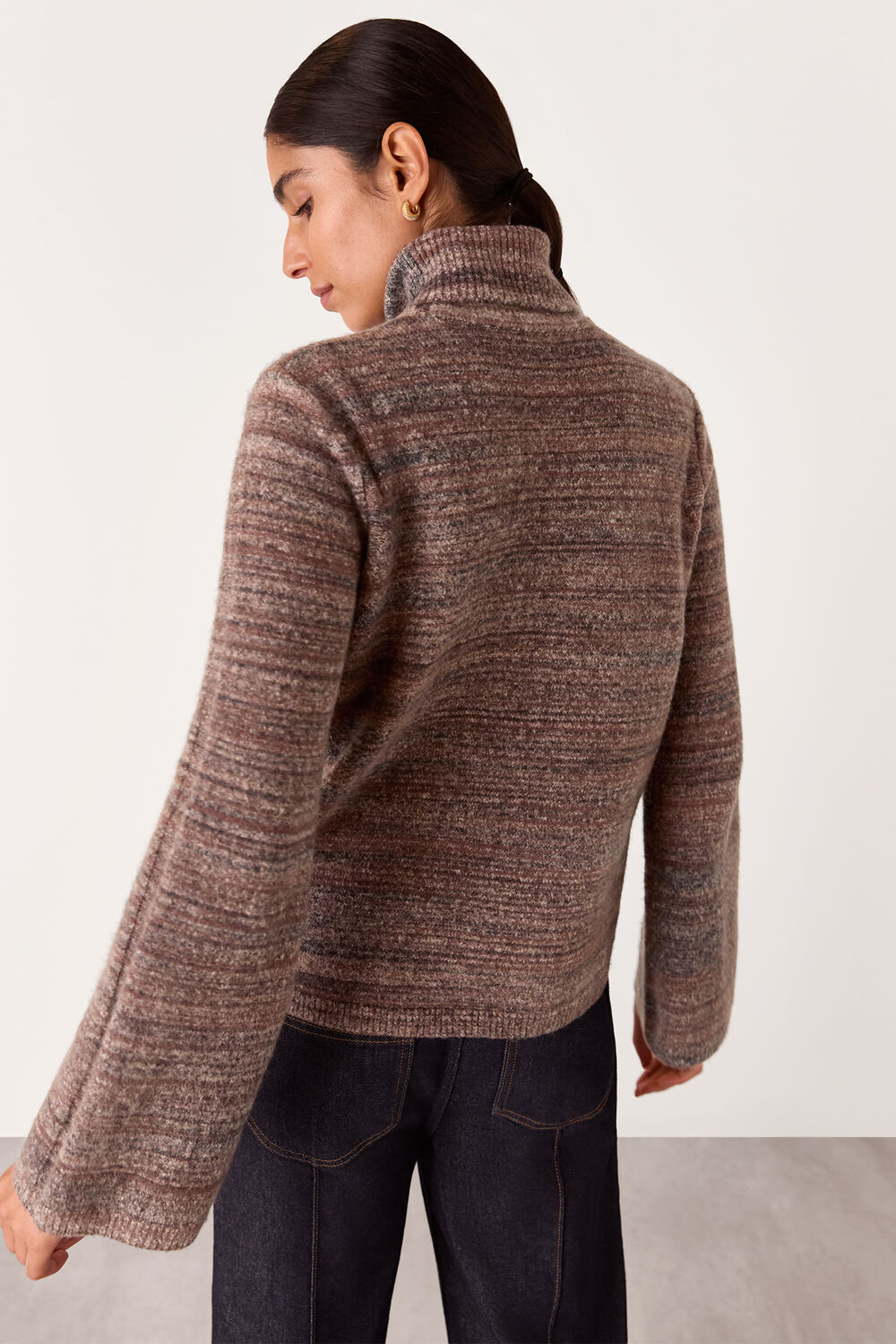Textured Funnel Neck Knit