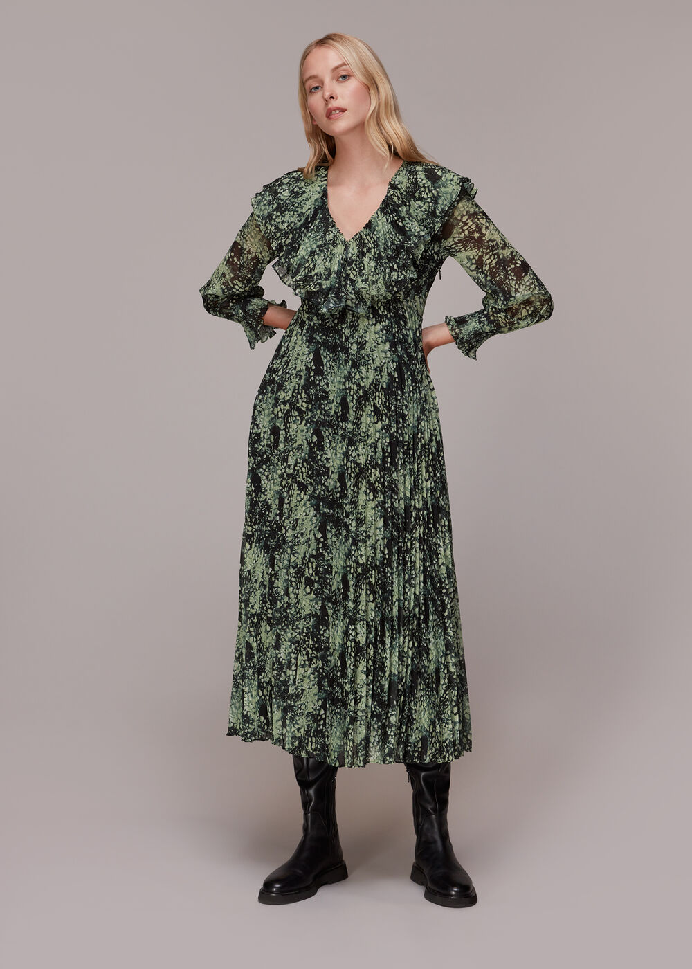 Snow Flurry Printed Midi Dress