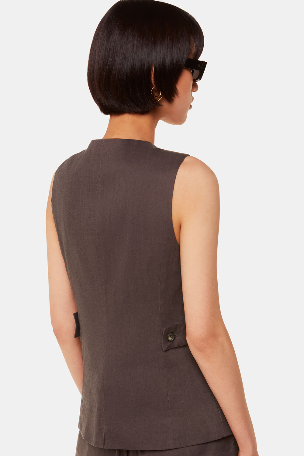 Dark Grey Mila Linen Blend Waistcoat
