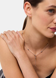 Oval Beaded T Bar Necklace