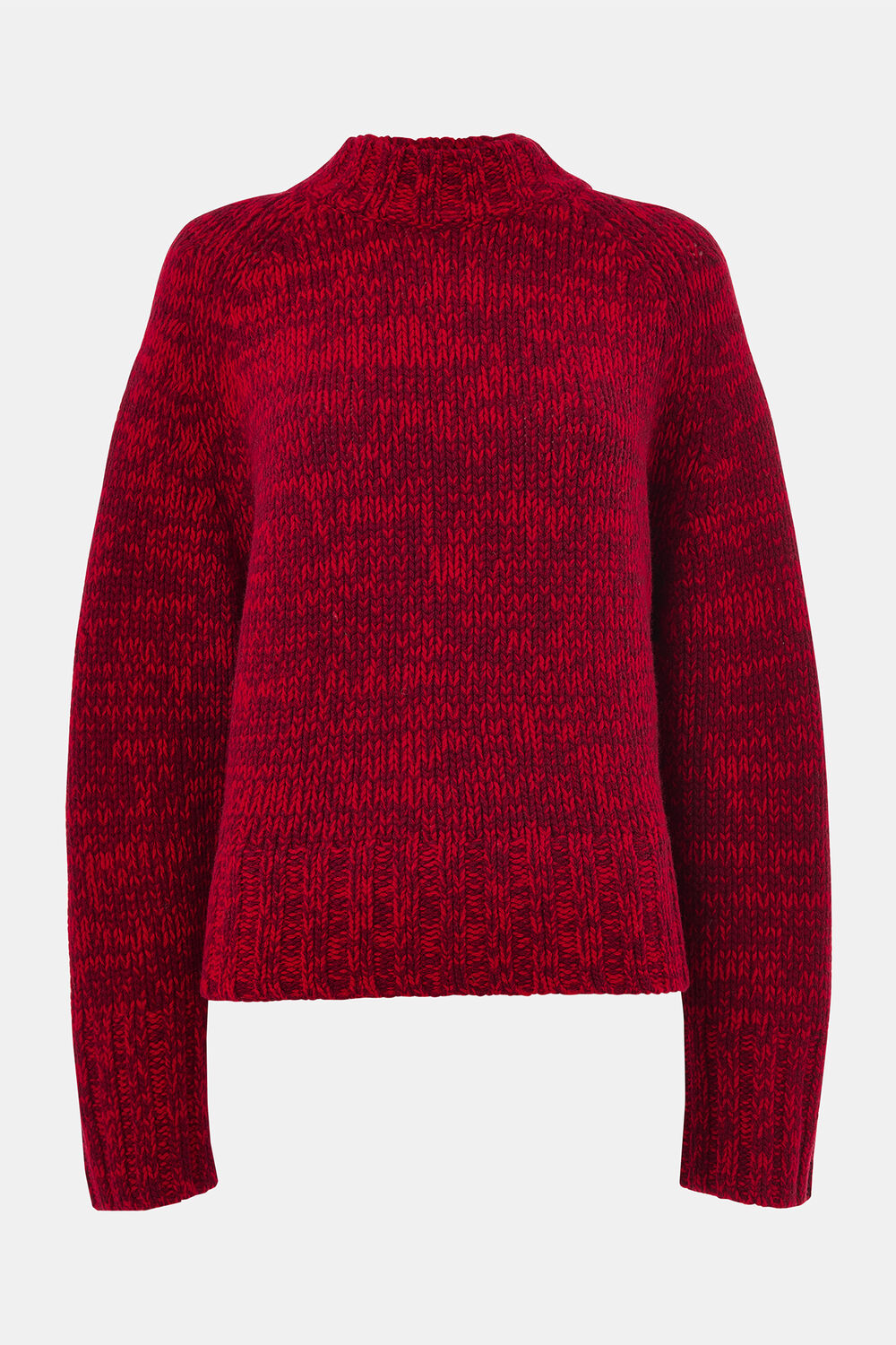 Red Chunky Wool Fleck Knit