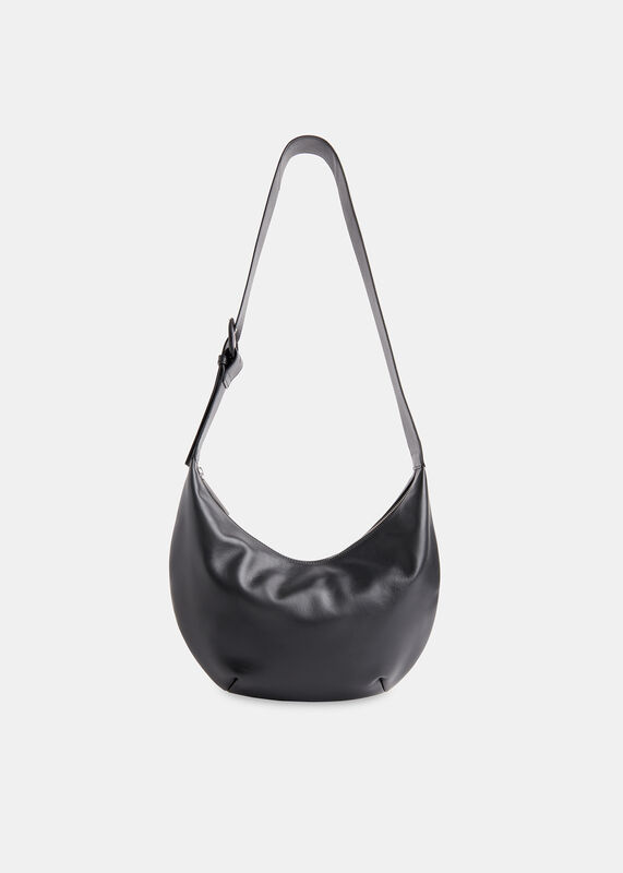 Black Sia Curved Crossbody Bag