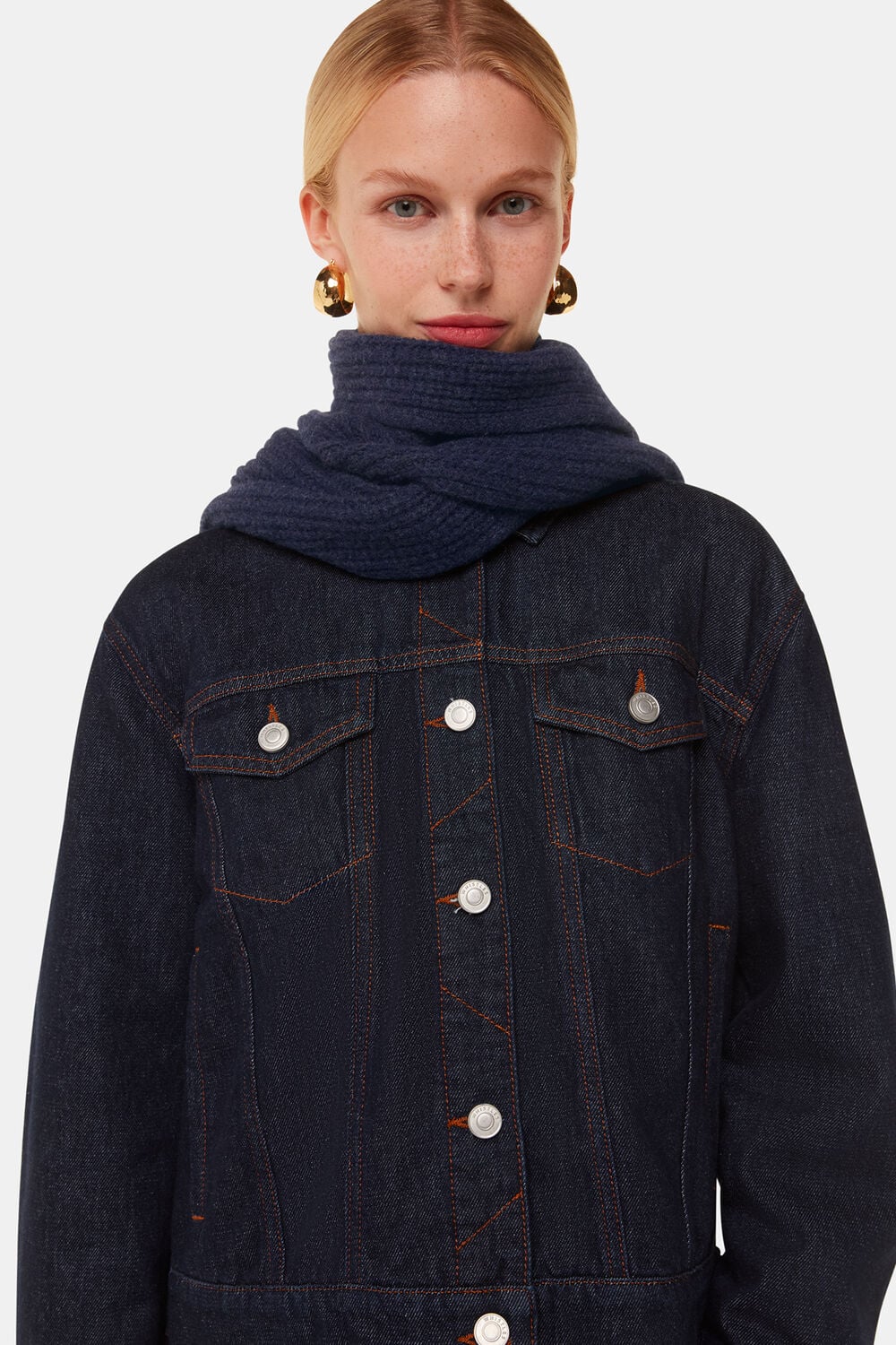 Navy Lambswool Scarf