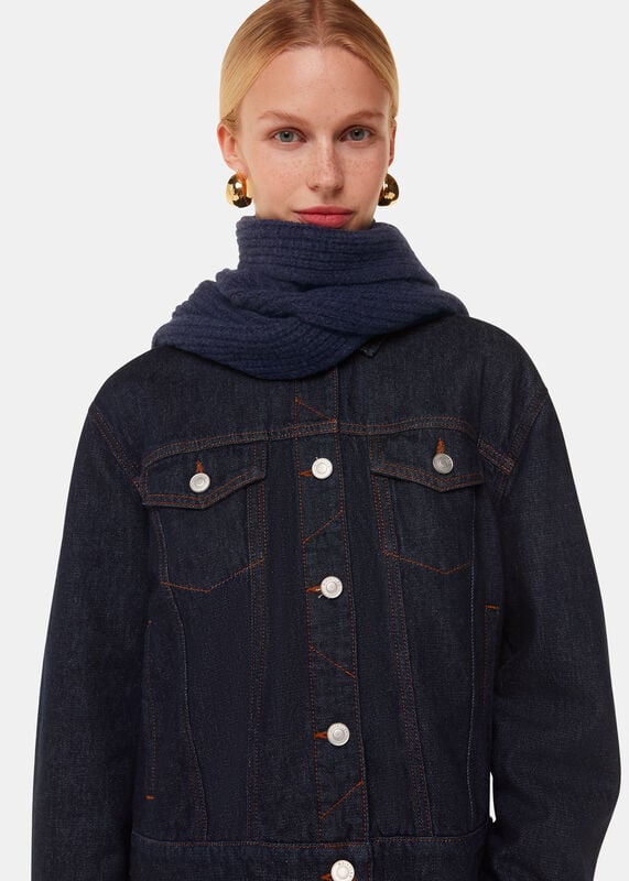 Navy Lambswool Scarf