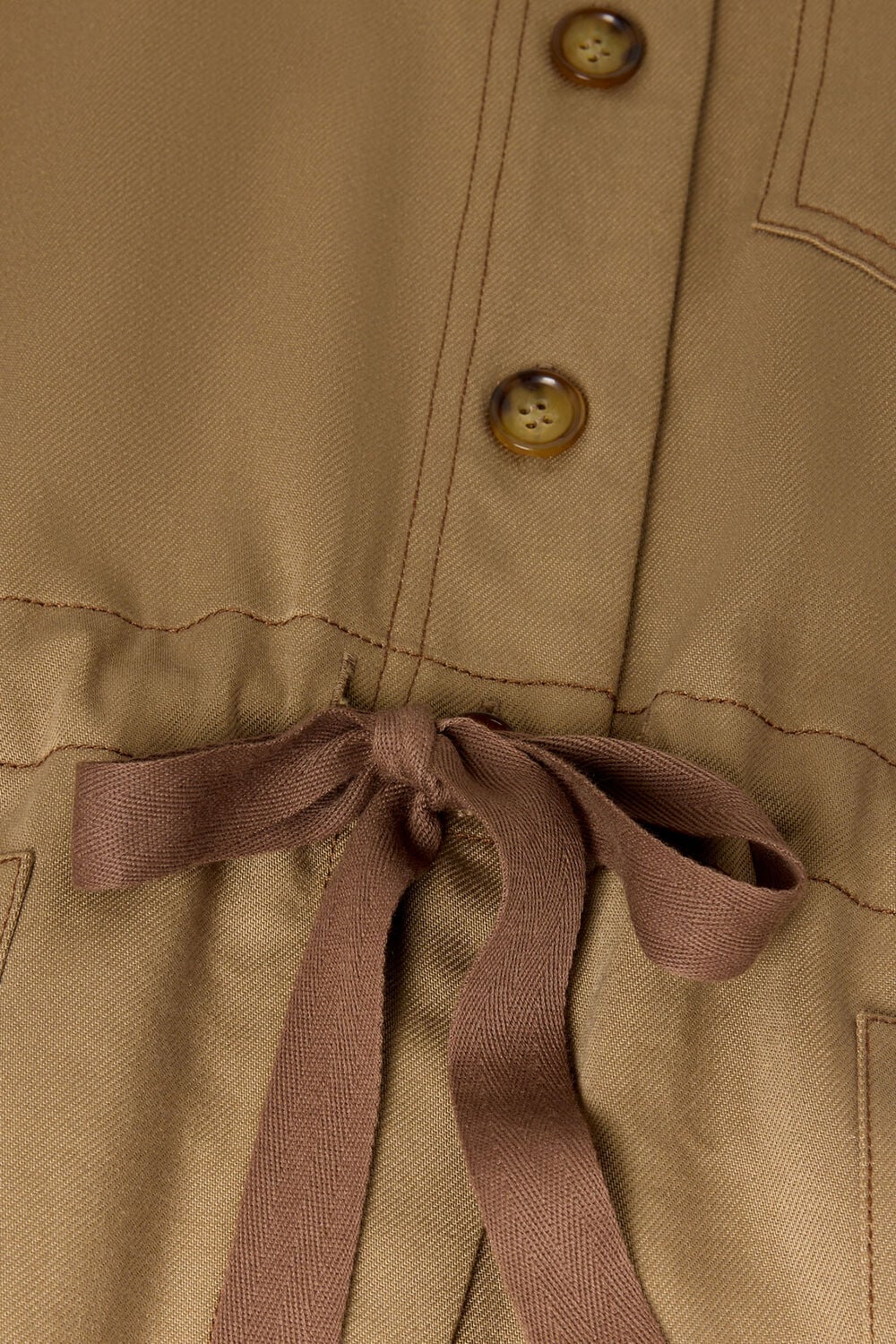 Taupe Drawstring Utility Boilersuit