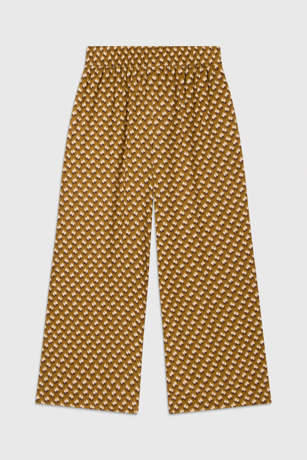 Khaki Ikat Spot Crop Trouser