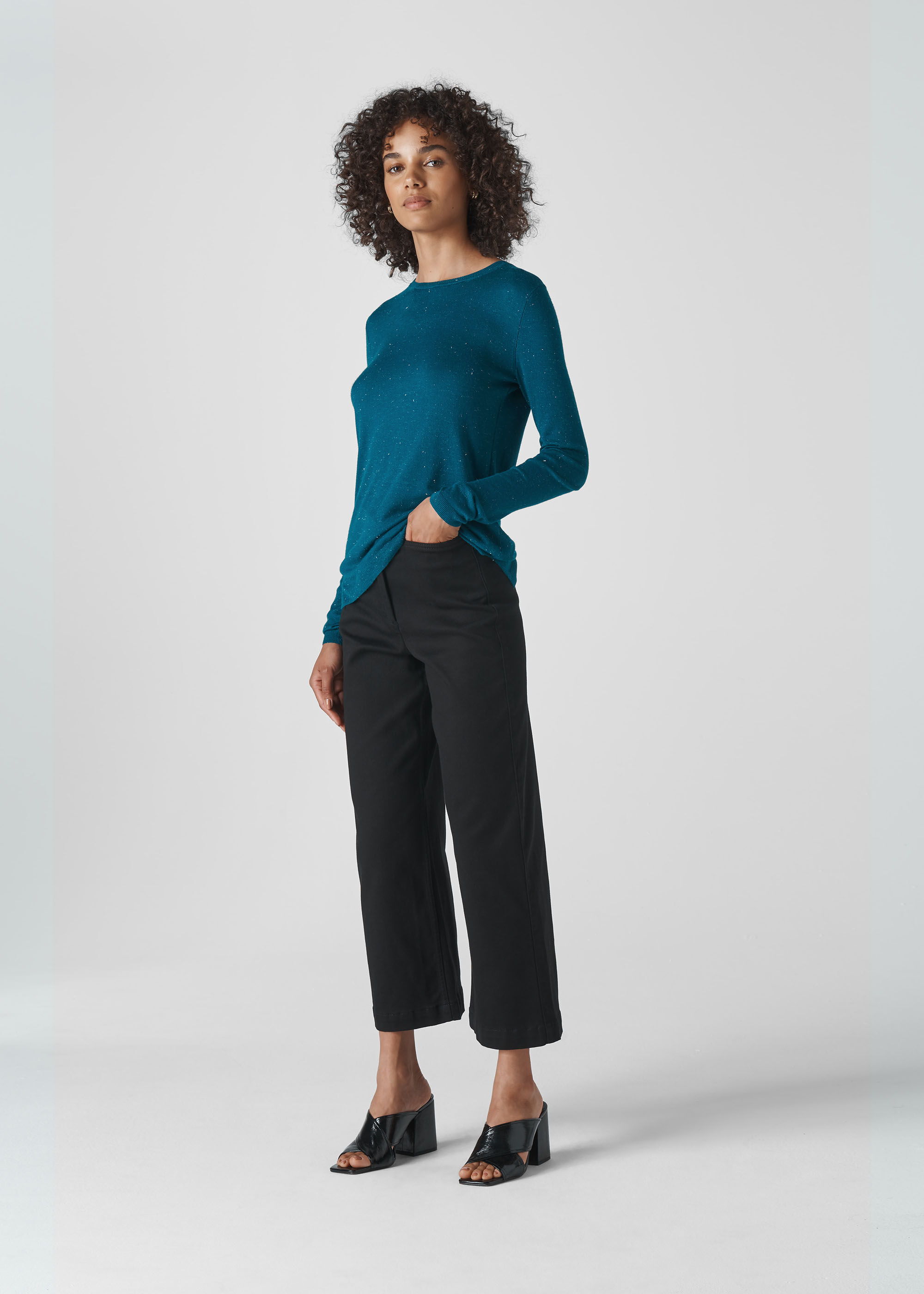 Teal Annie Sparkle Knit WHISTLES