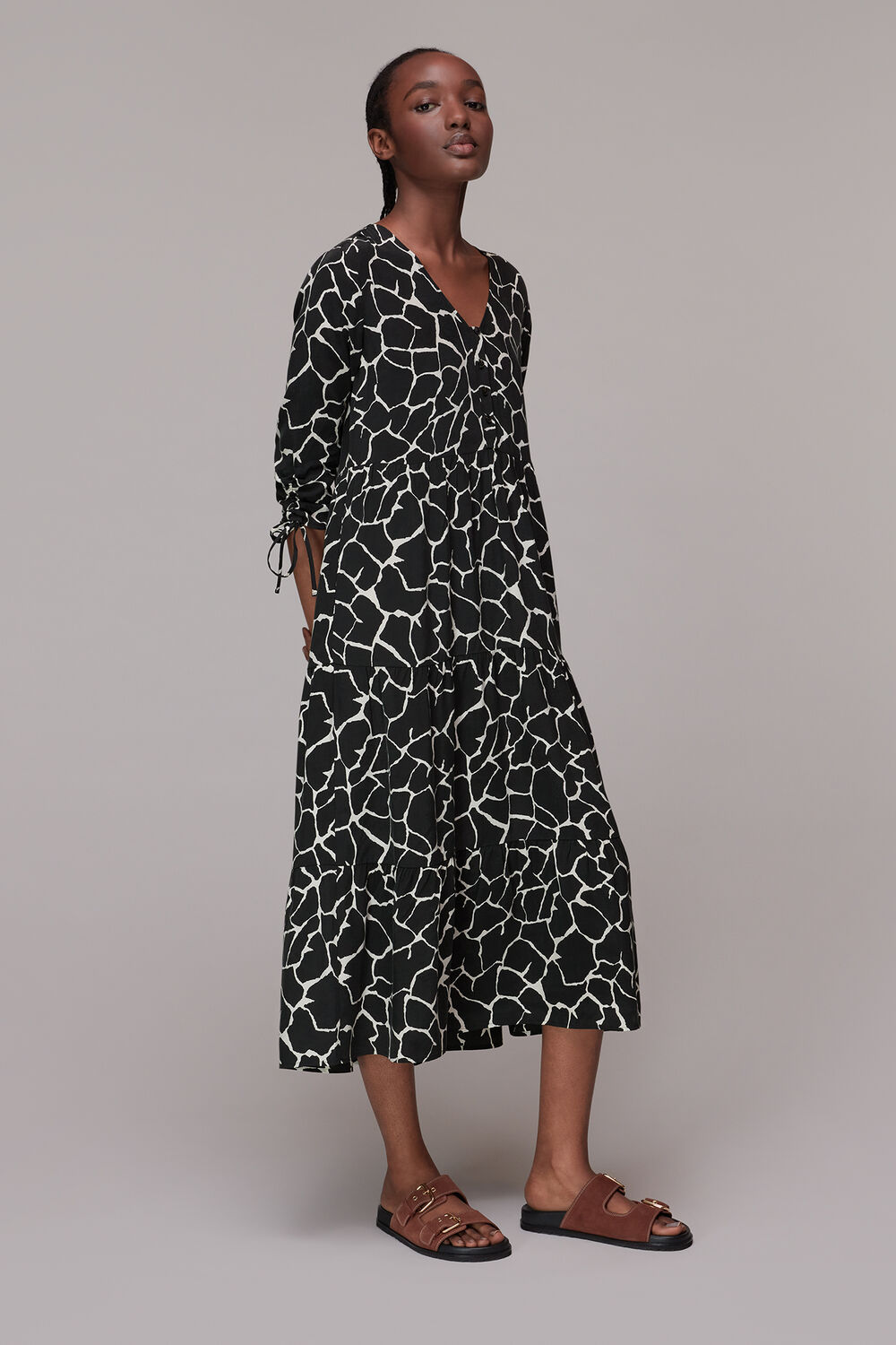 Black Layla Giraffe Trapeze Dress