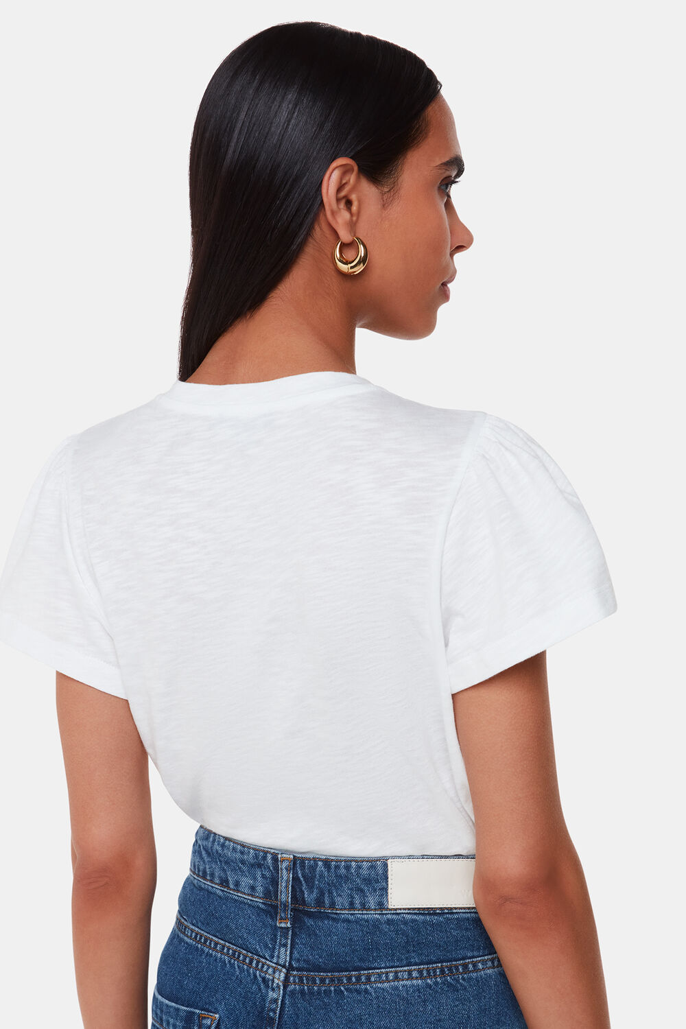 Cotton Frill Sleeve T Shirt