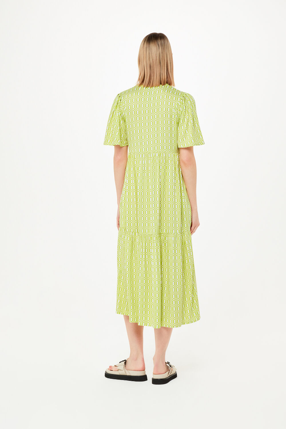 Green Link Check Trapeze Dress