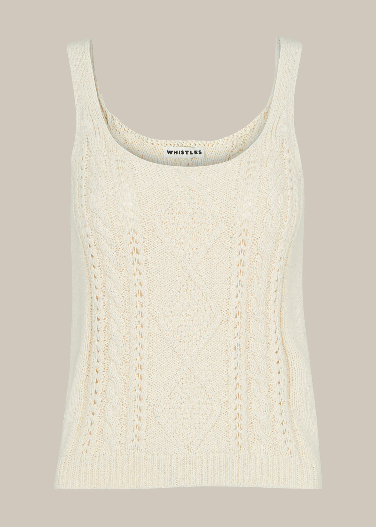 Cable Knitted Vest Ivory