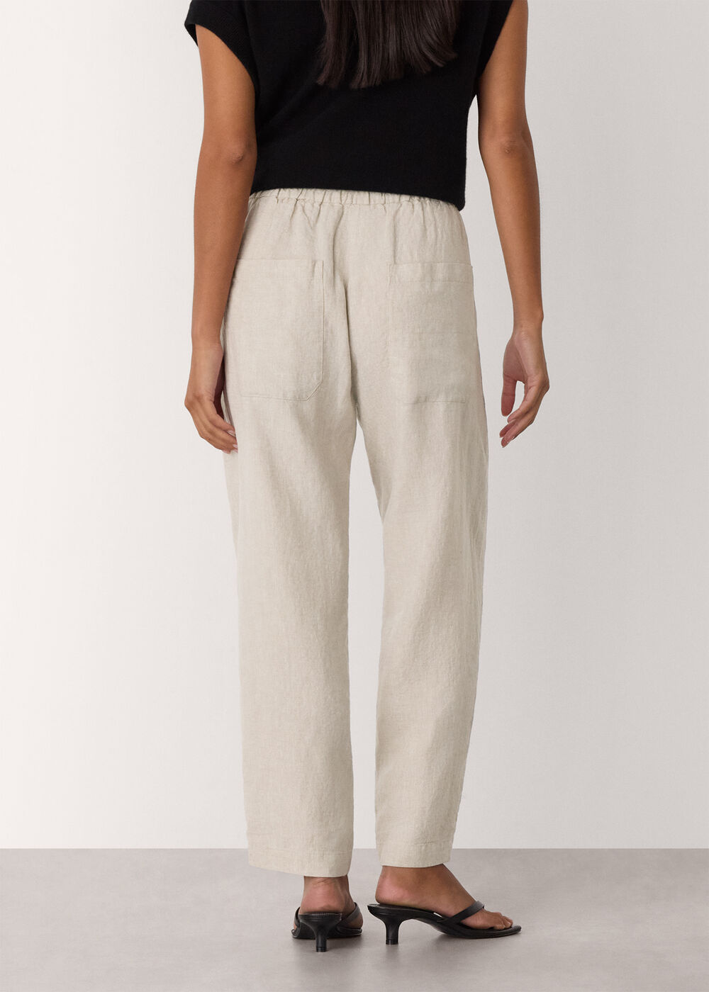 Petite Linen Barrel Trouser