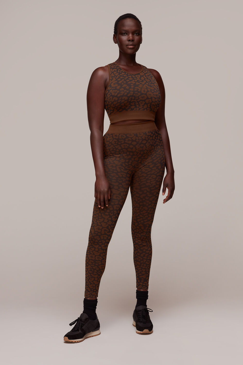 Brown Animal Seamless Sports Legging