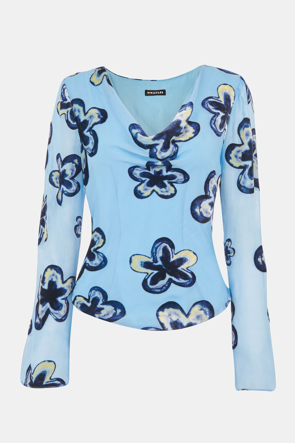 Blue Hazy Floral Velvet Top