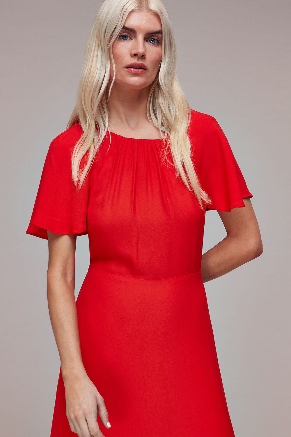 Petite Annabelle Cape Sleeve Dress