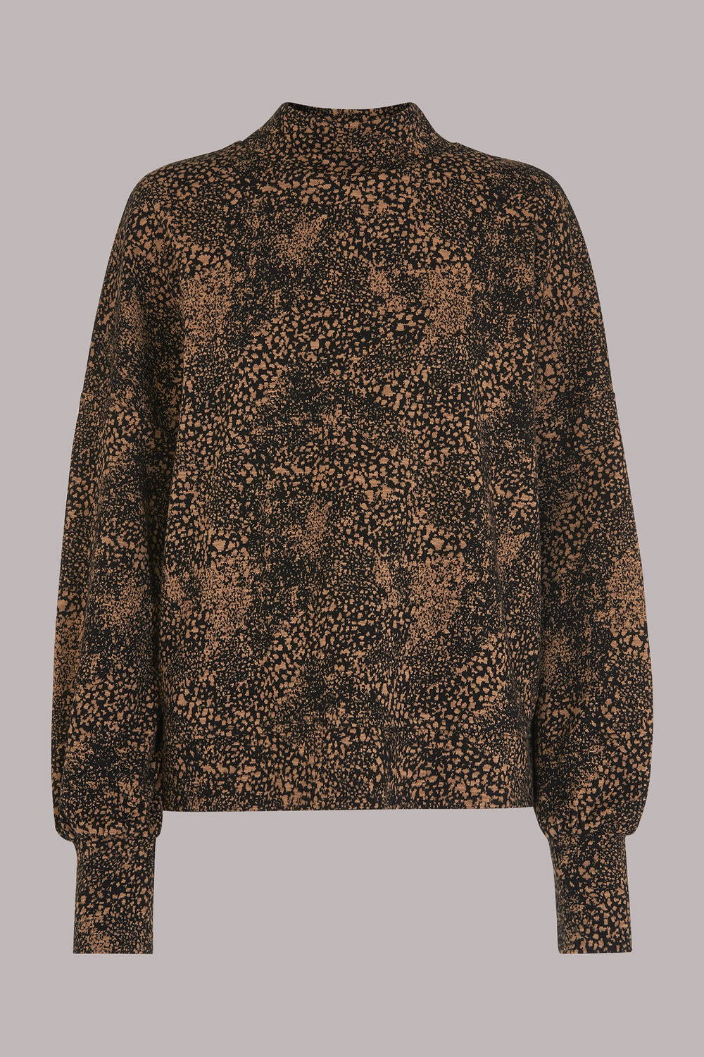 Animal Jacquard High Neck Top