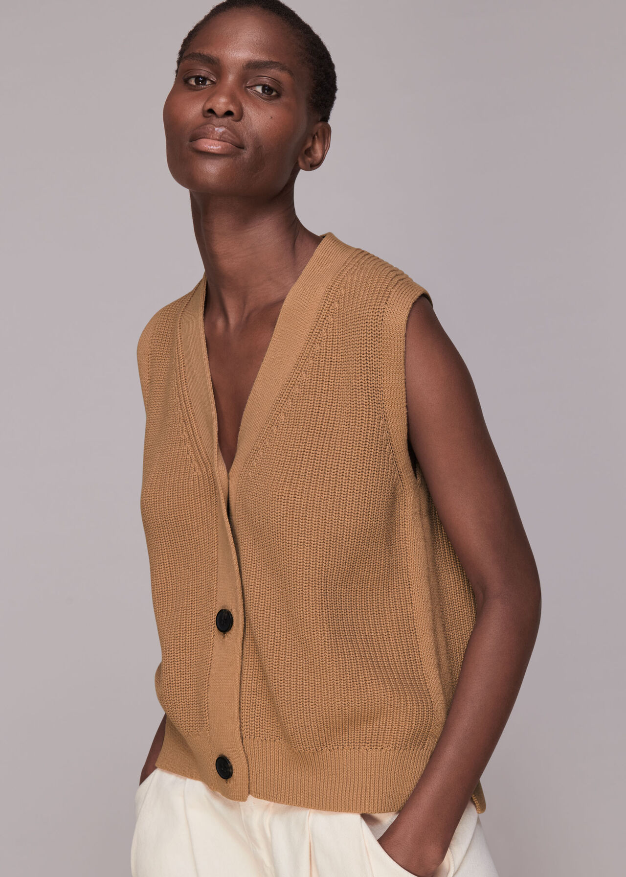 Knitted Button Up Waistcoat