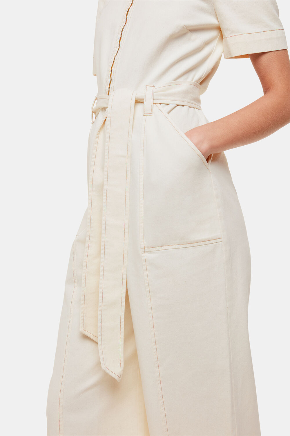Short Sleeve Denim Jumpsuit