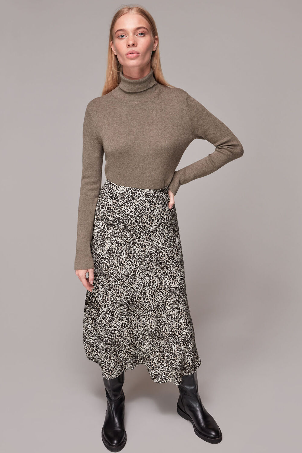 Micro Animal Bias Cut Skirt