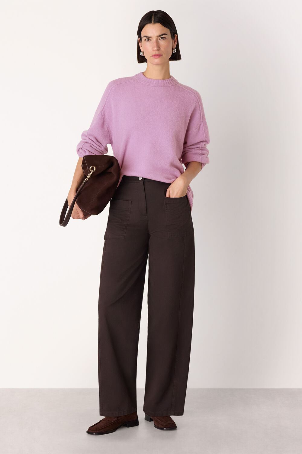 Lilac Wool Mix Seam Detail Knit