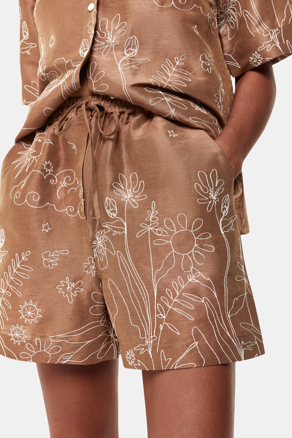 Embroidered Scribble Short