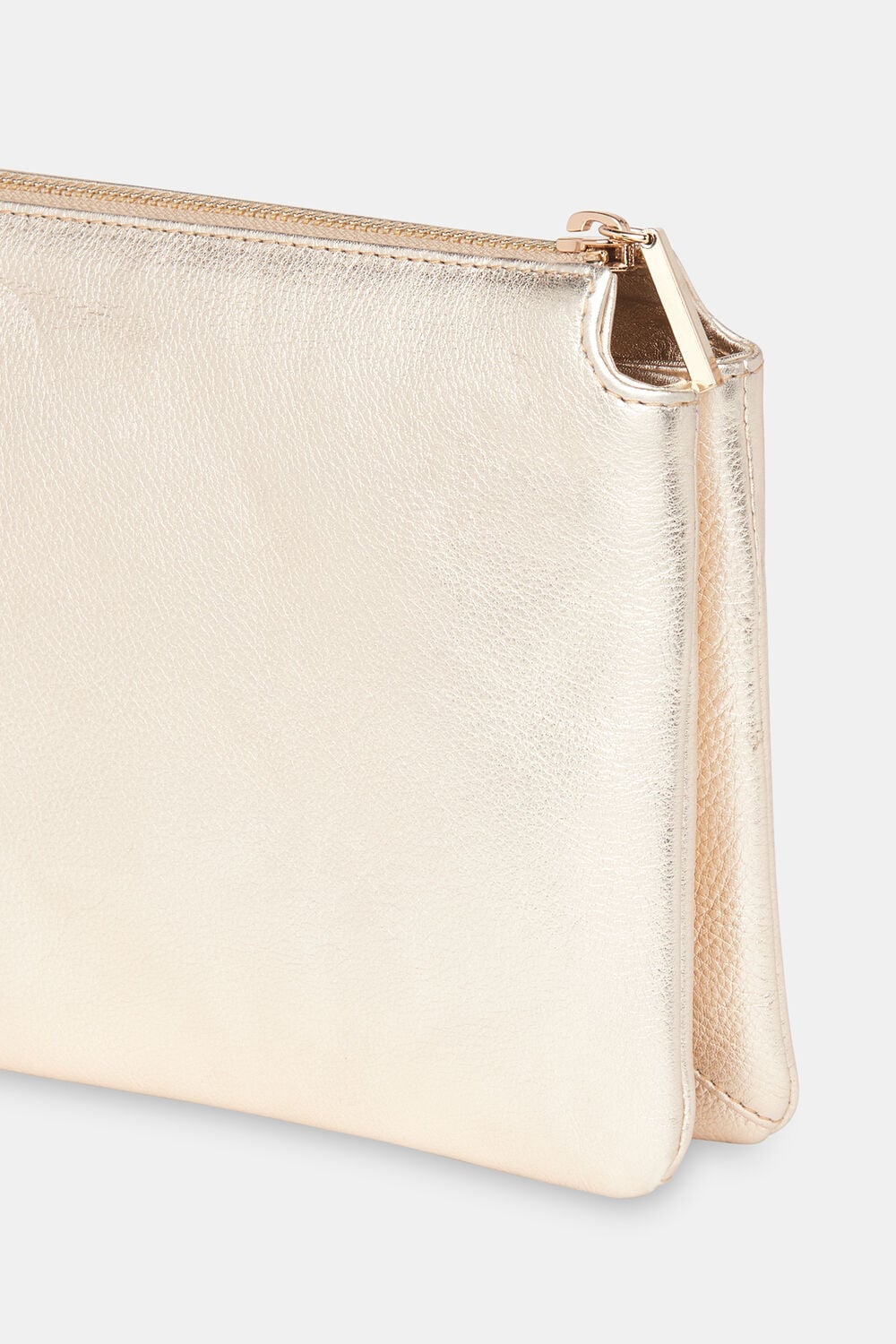 Gold Elita Double Pouch Clutch