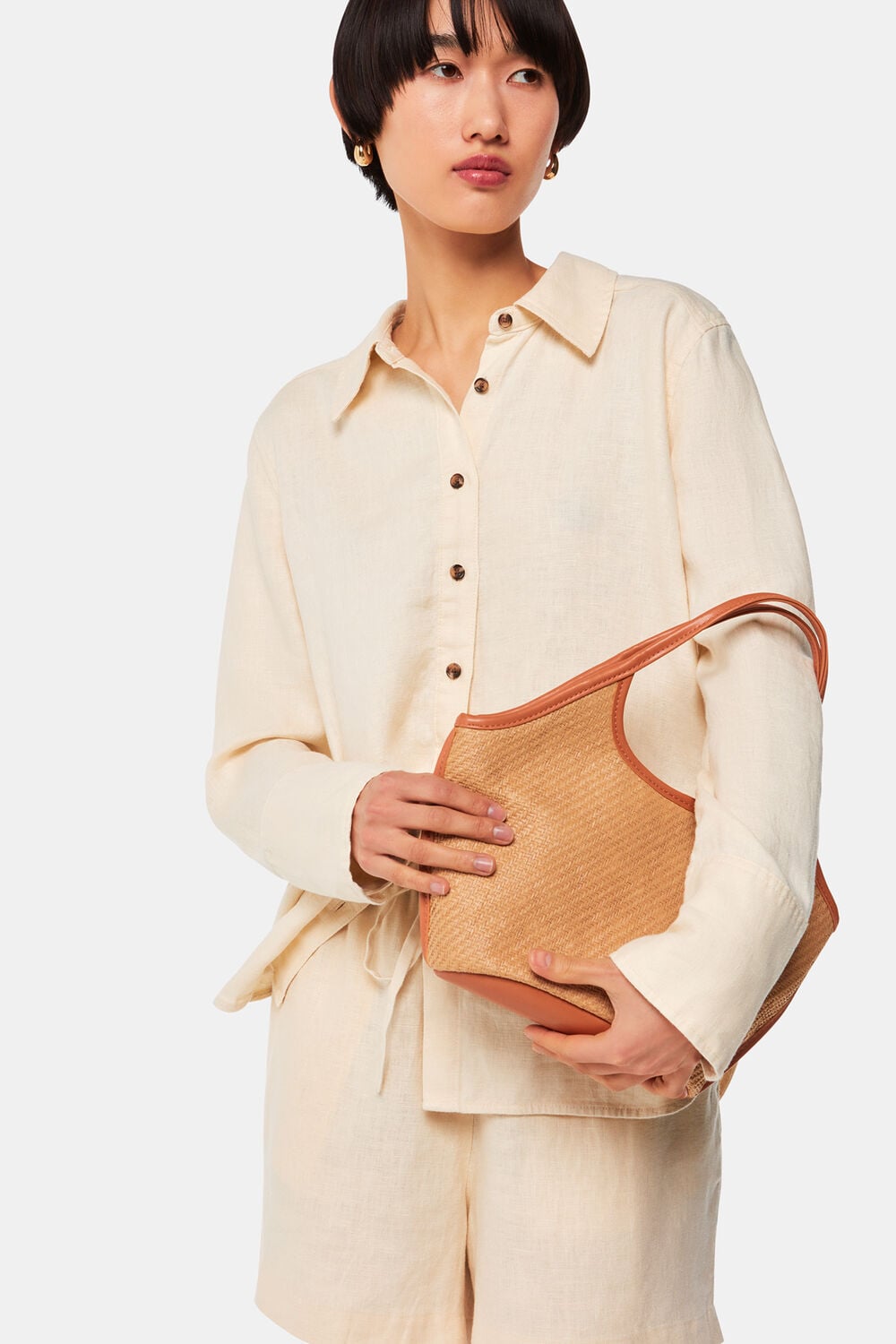 Ivory Linen Elasticated Short