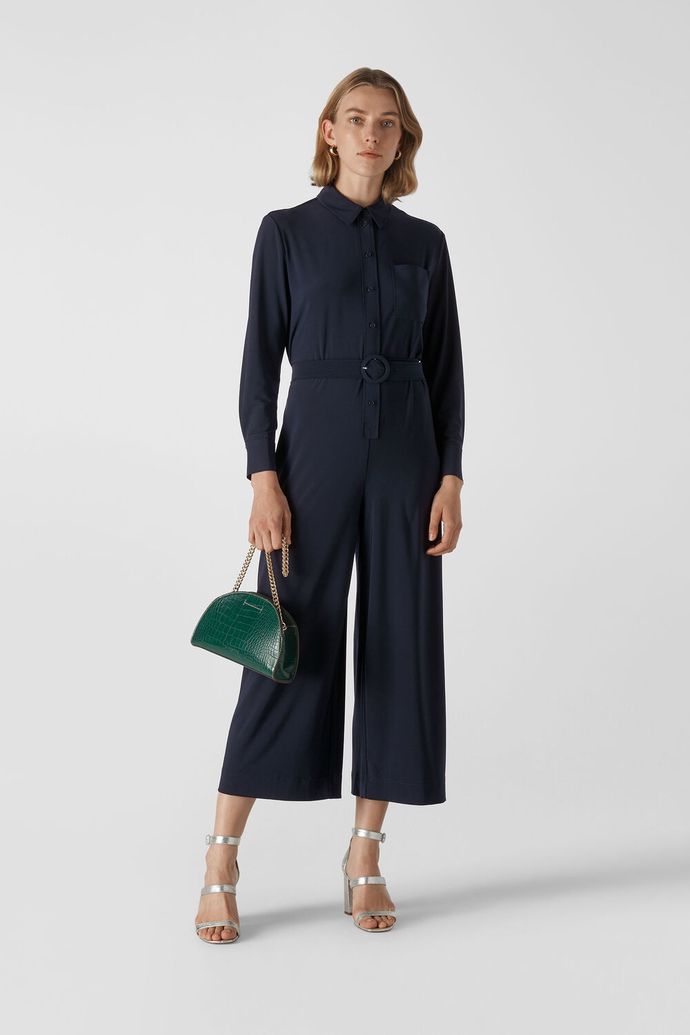 Tailored Jersey Jumpsuit Navy