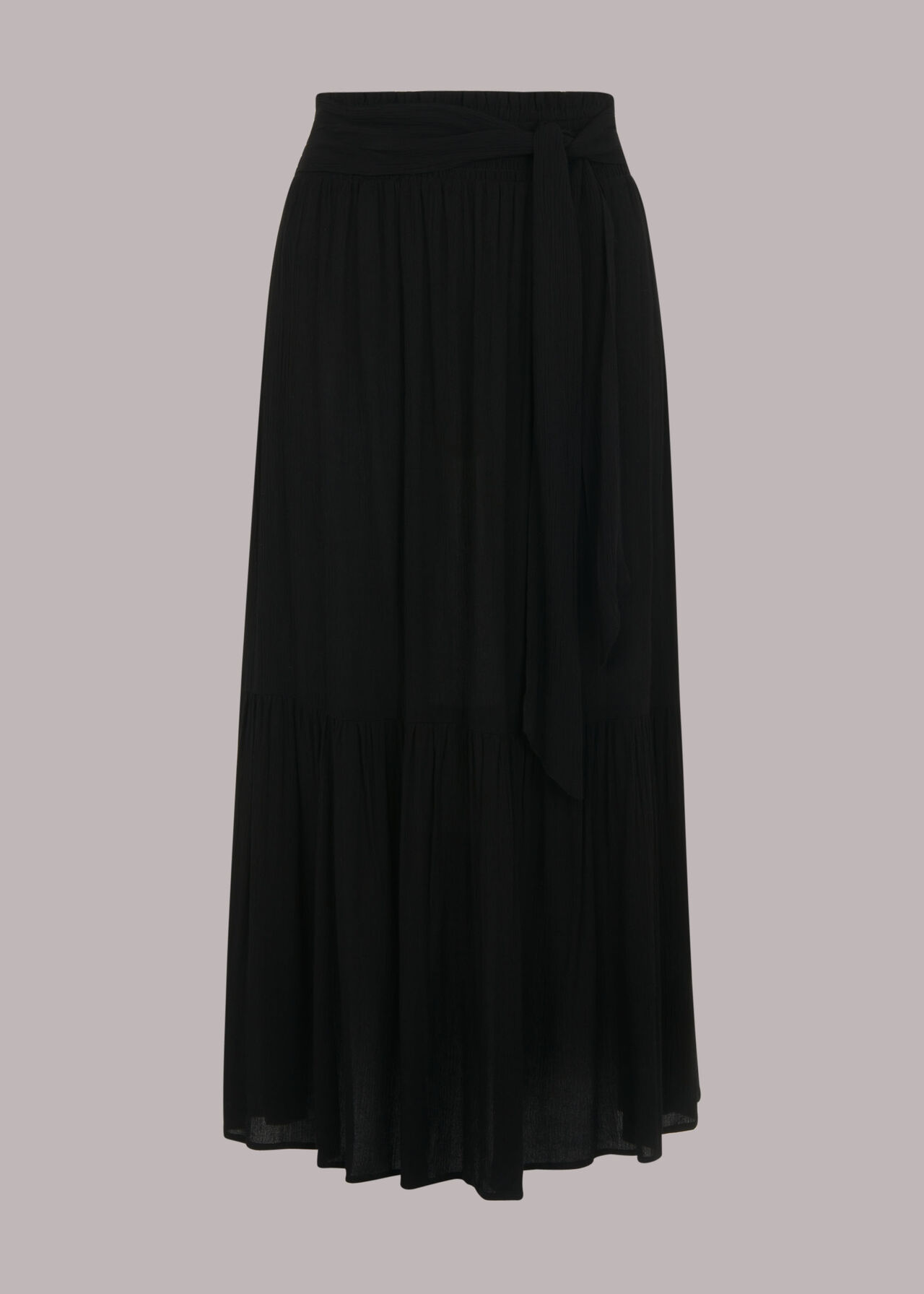Smocked Waist Skirt Black