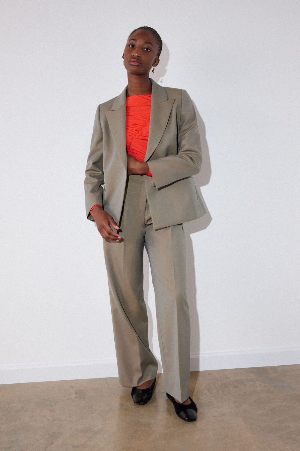 Taupe Double Breasted Blazer