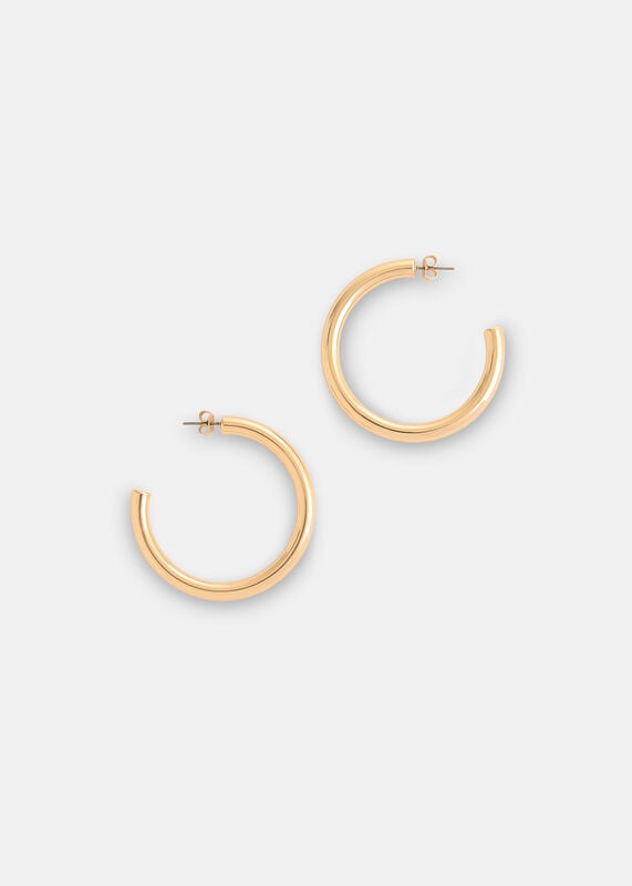 Gold Tubular Large Hoop