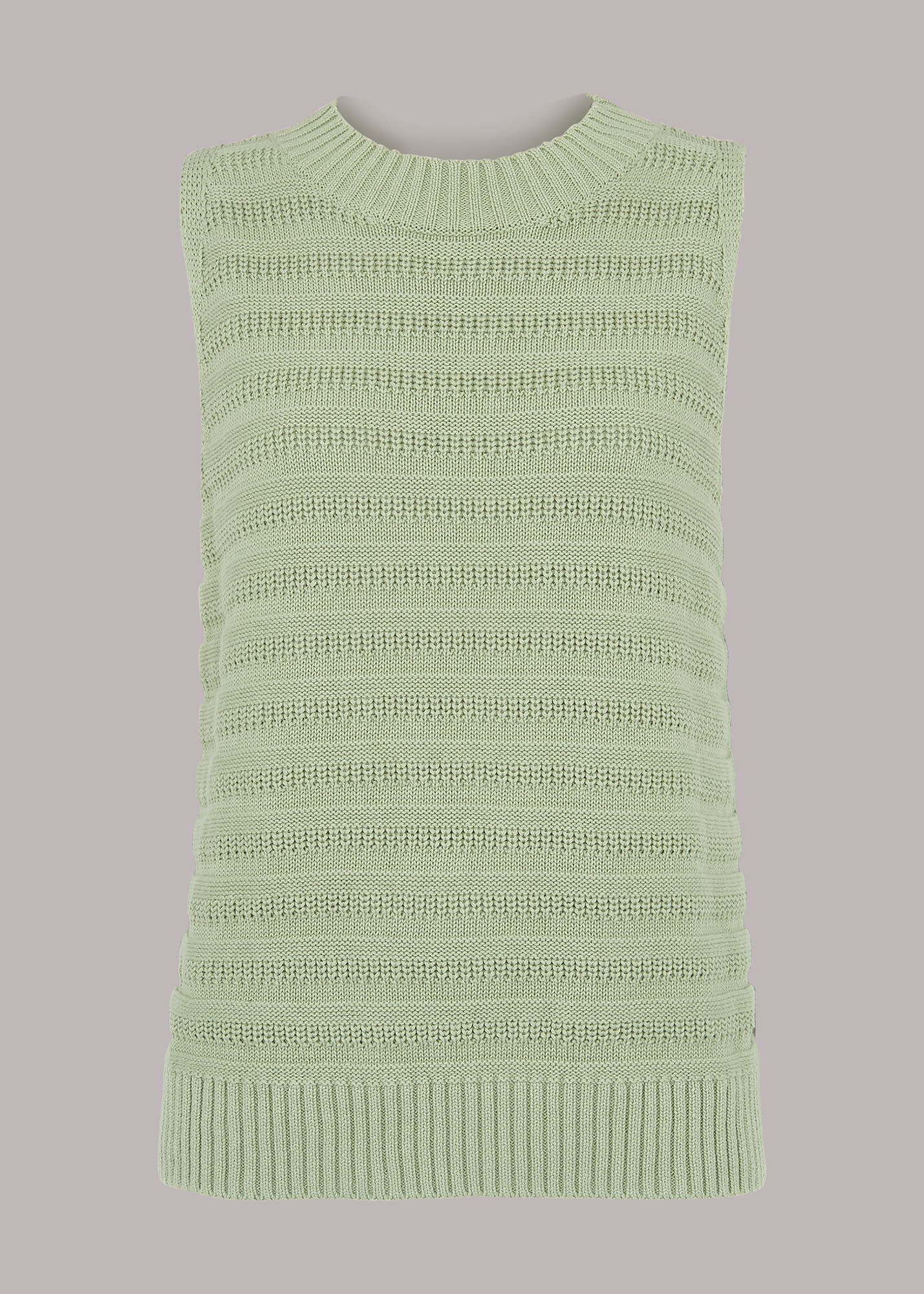 Women's Sage Green Stitch Detail Sweater Vest | Whistles US |