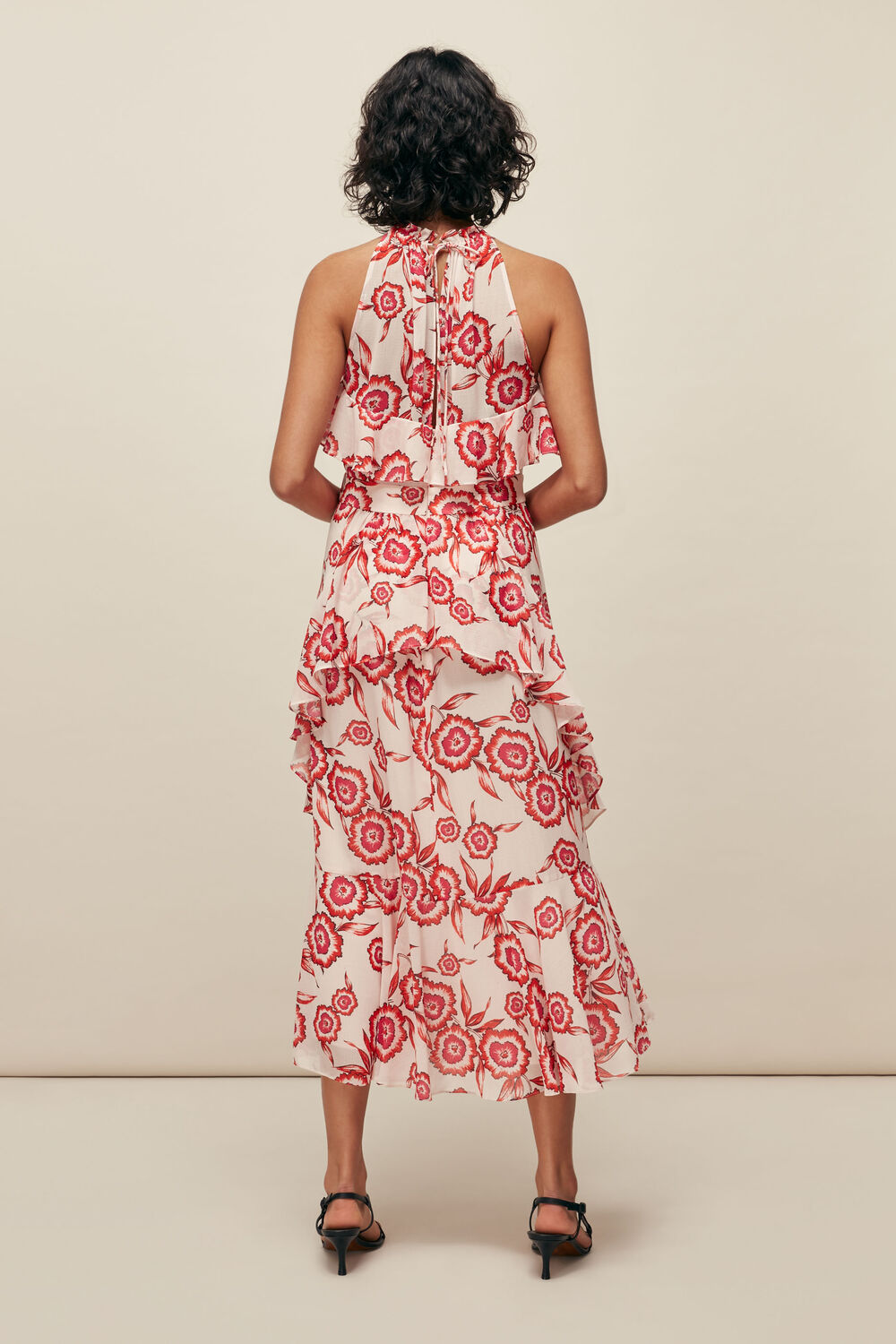 Devina Diagonal Floral Dress Pink/Multi