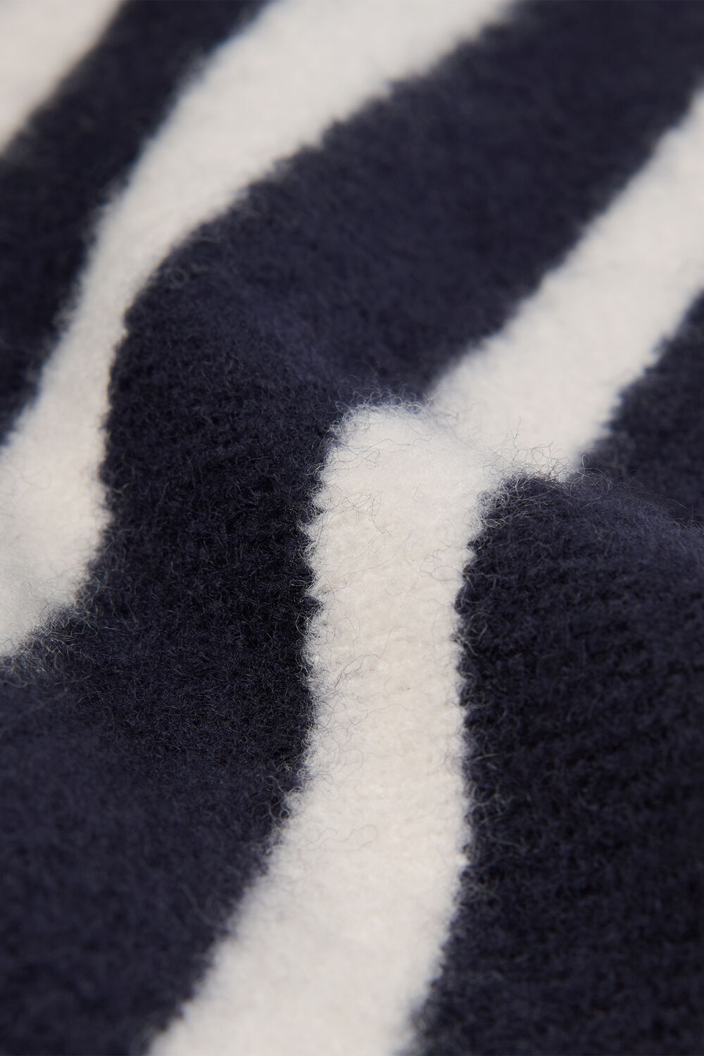 Navy Wool Mix Contrast Stripe Knit