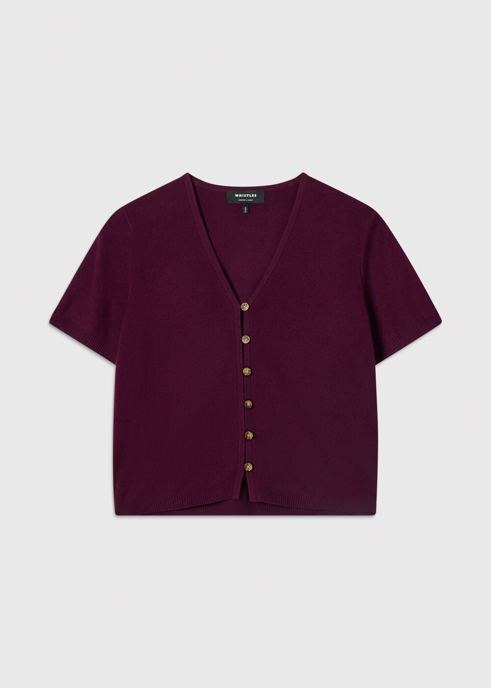 Short Sleeve Button Front Knit