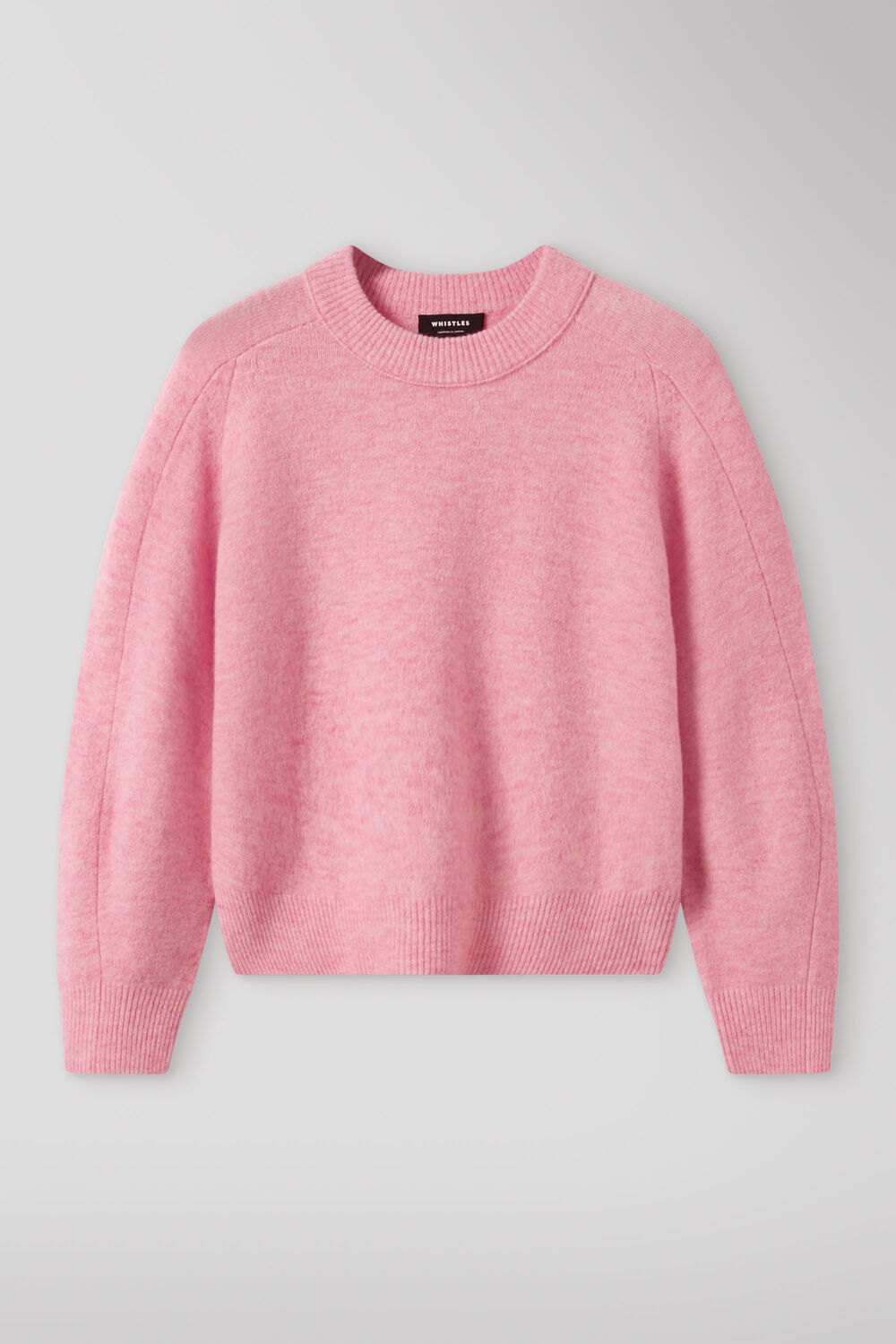 Pink Wool Mix Curved Hem Knit