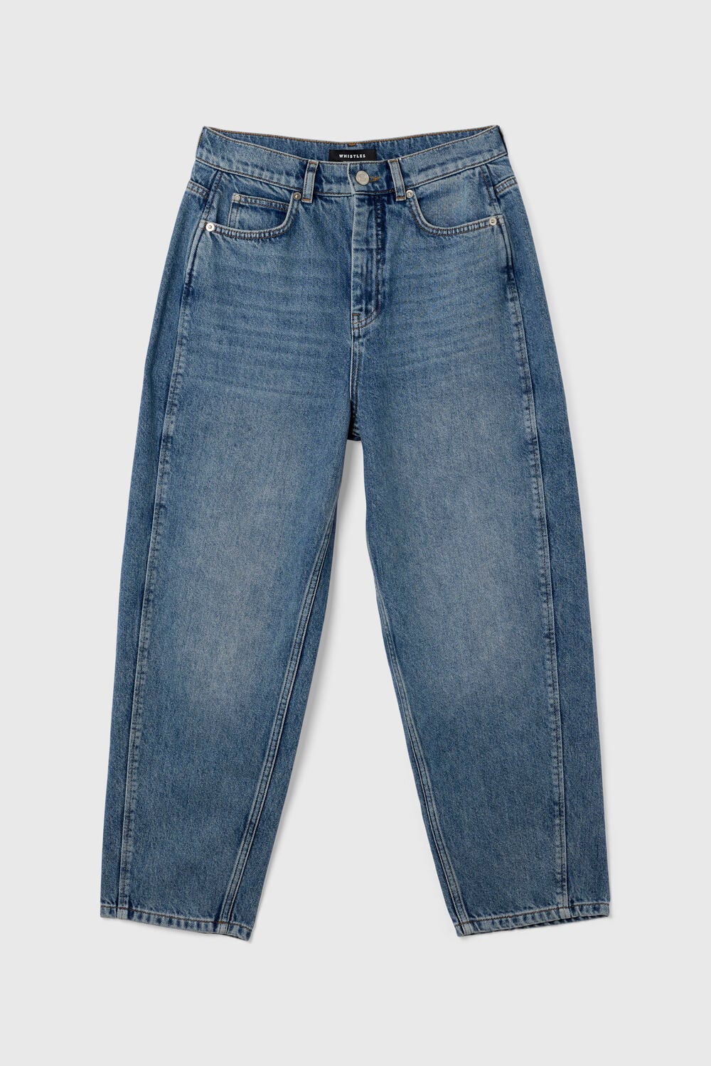Light Wash Petite Authentic Barrel Leg Jean