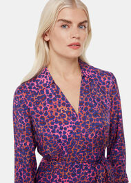 Petite Mottled Leopard Midi Dress