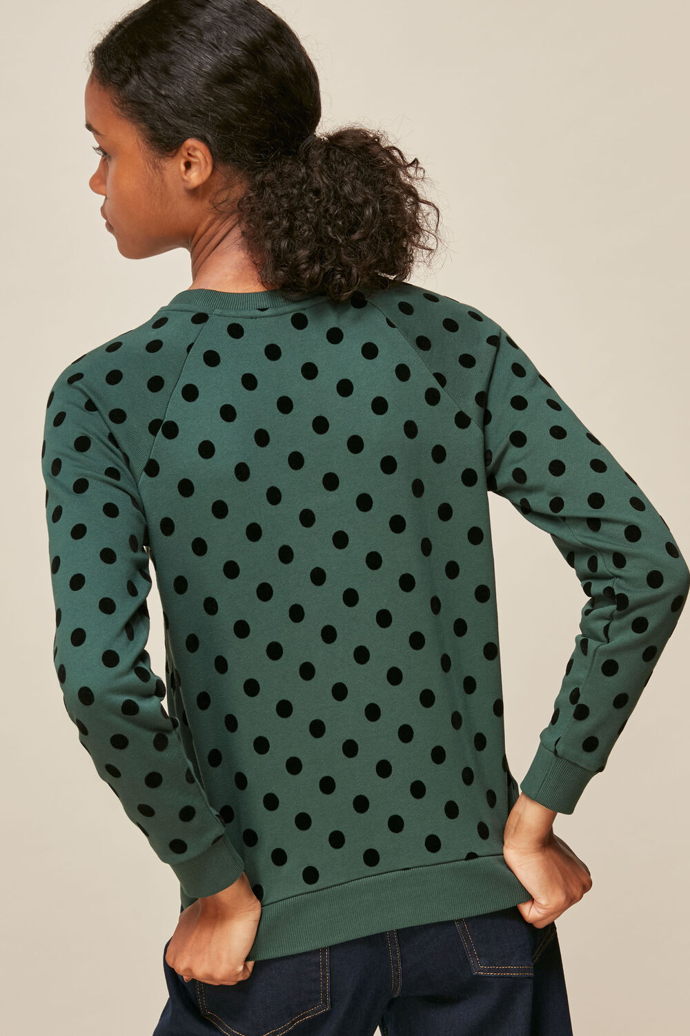 Flocked Spot Sweatshirt