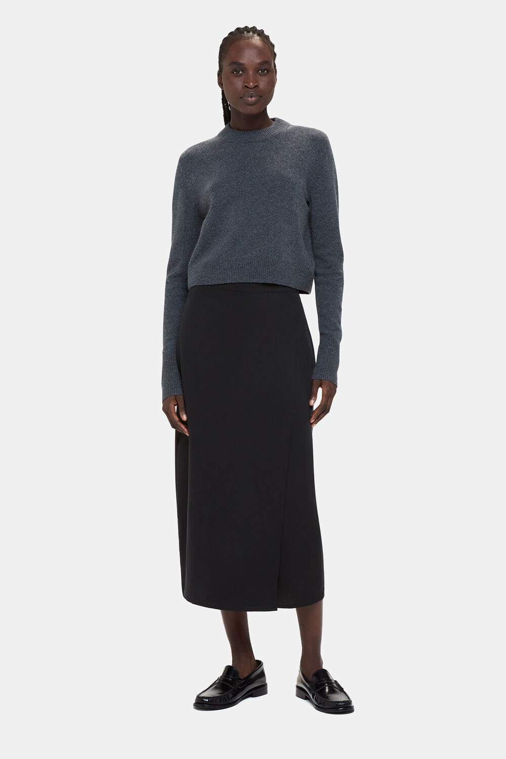 Black Olivia Wrap Skirt