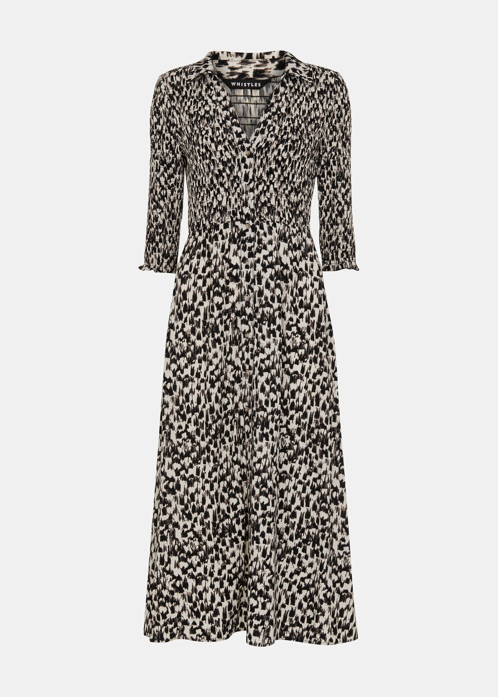 Petite Speeding Squares Shirred Dress