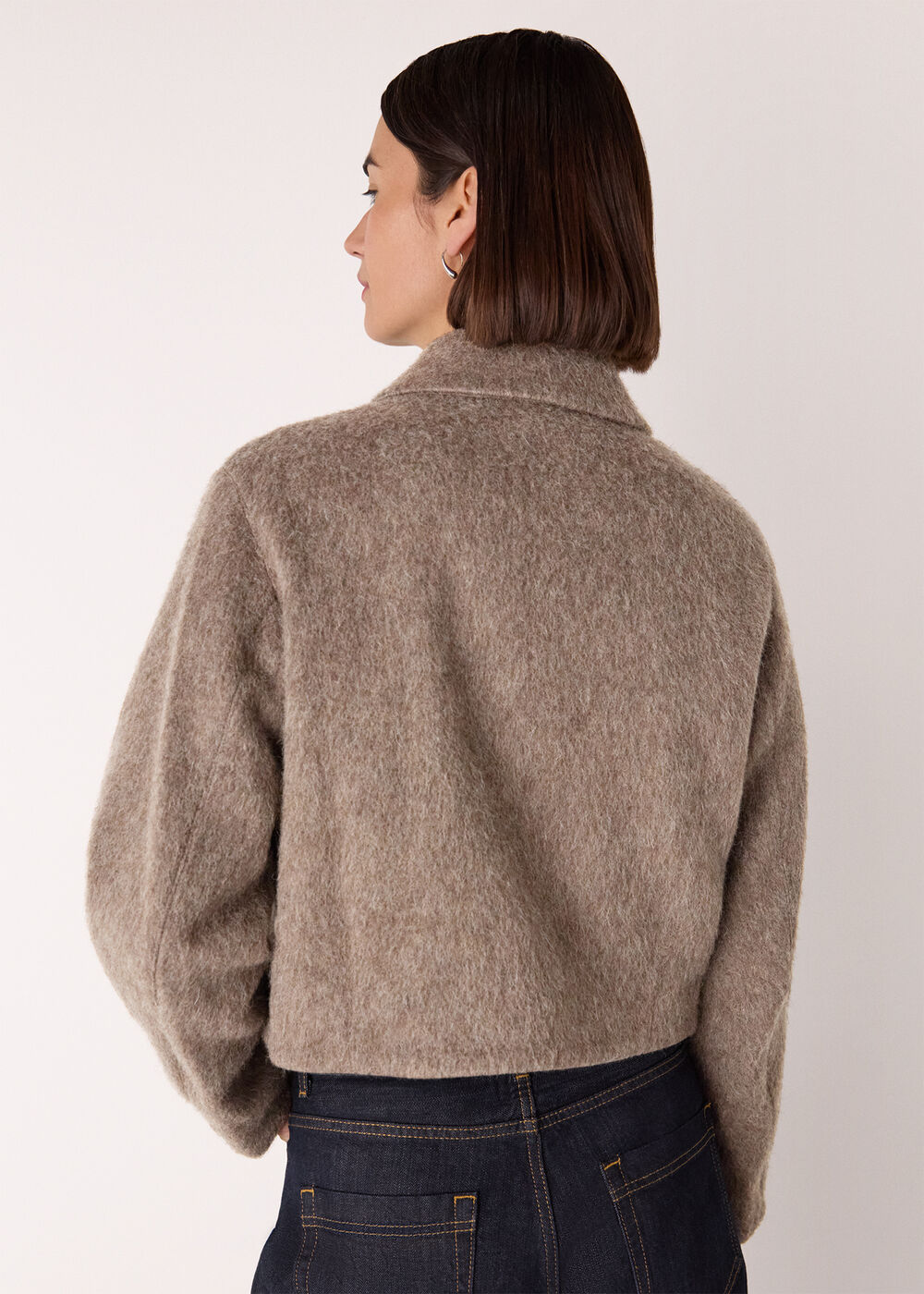 Zip Through Wool Blend Jacket