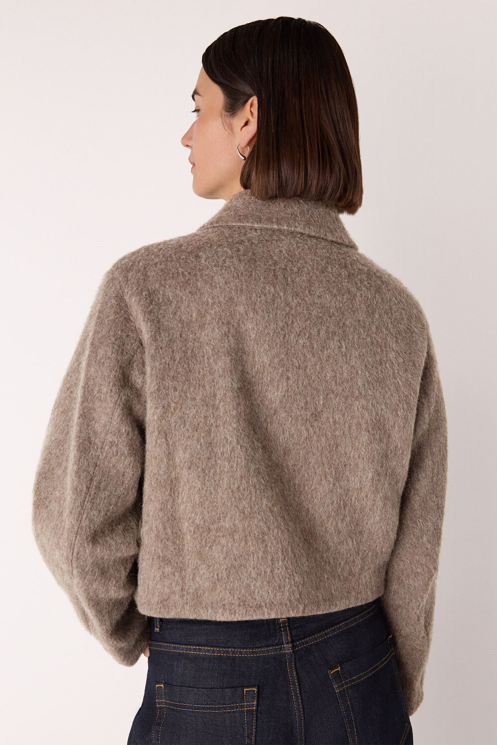 Zip Through Wool Blend Jacket
