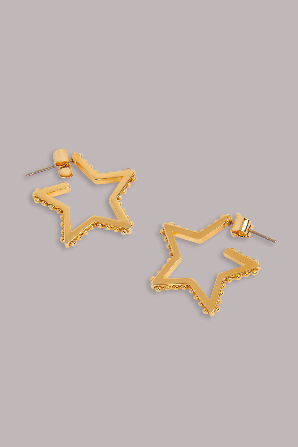 Studded Star Outline Earring