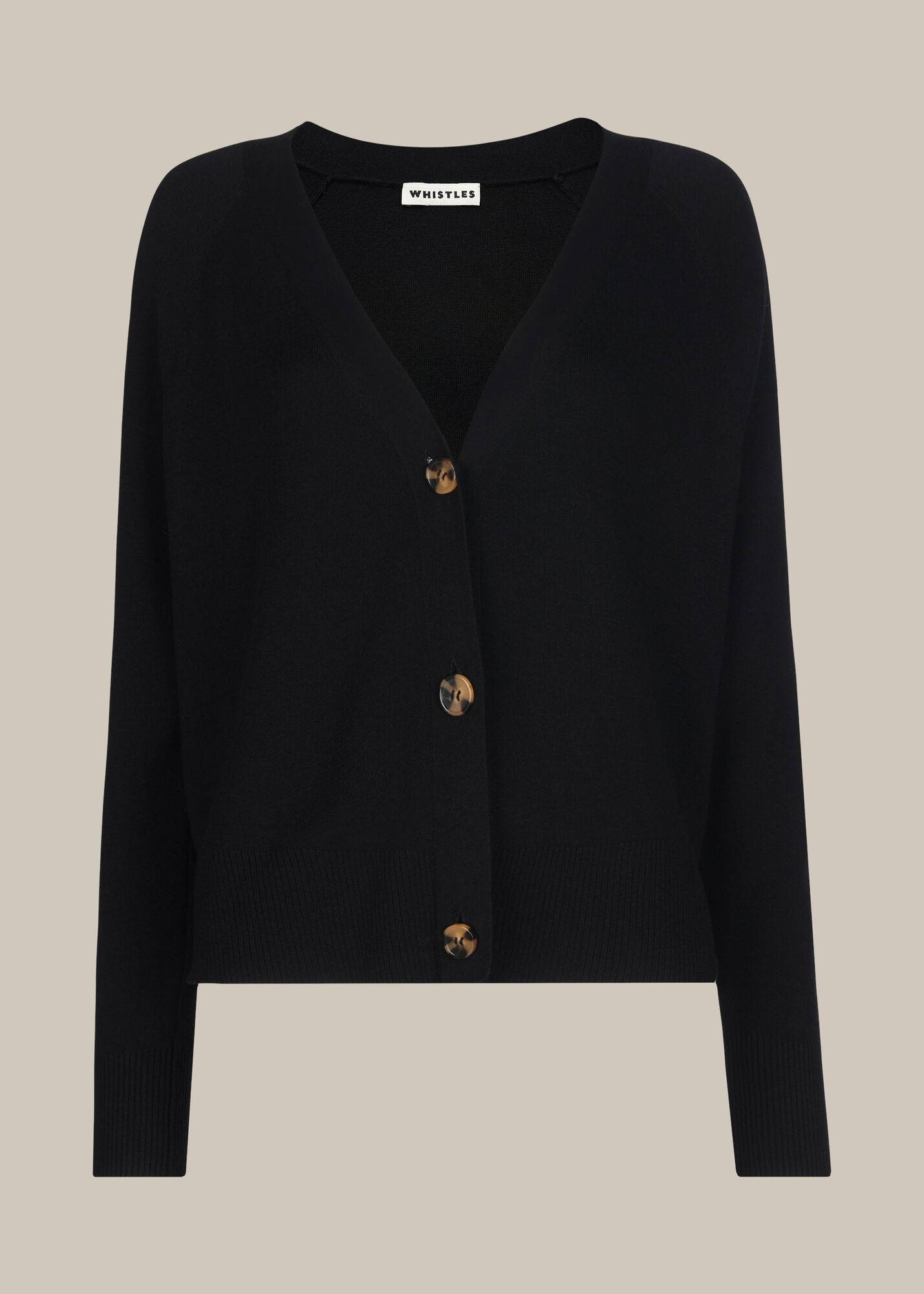 Black Button Front Cardigan WHISTLES