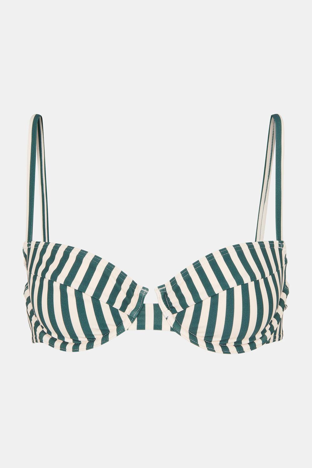 Green Stripe Bikini Top