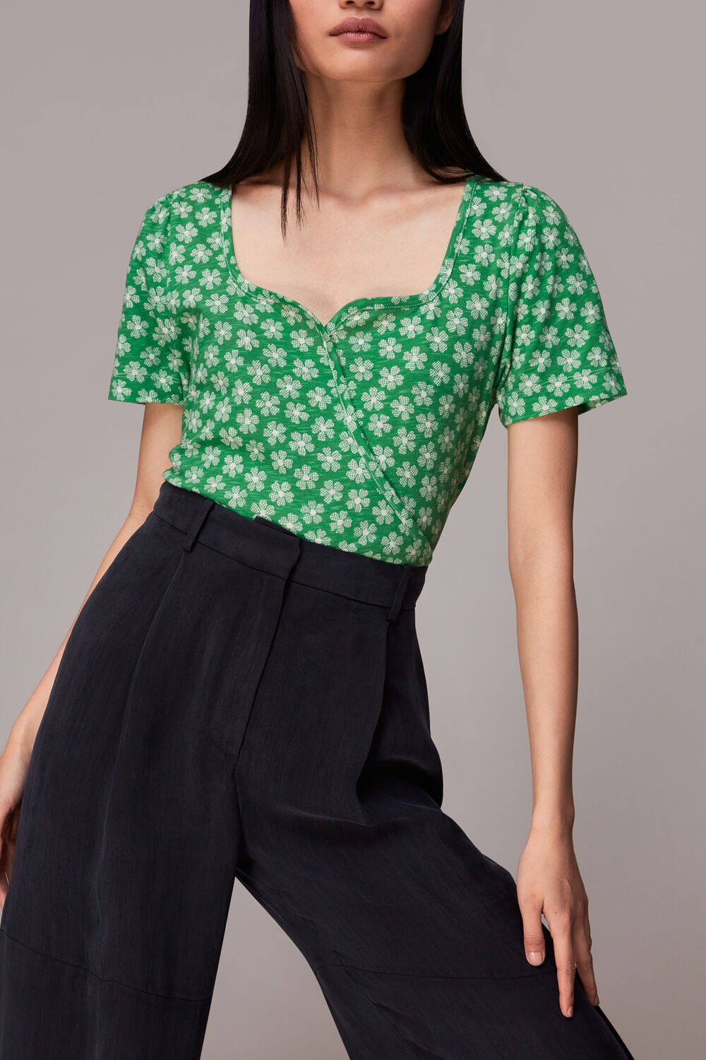 Daisy Check Wrap Tee
