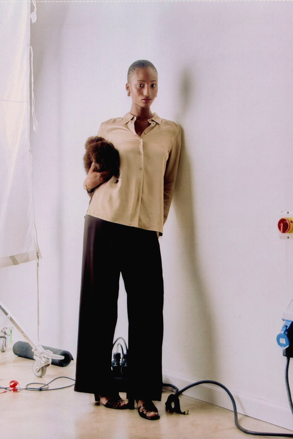 Gold Metallic Satin Viscose Shirt