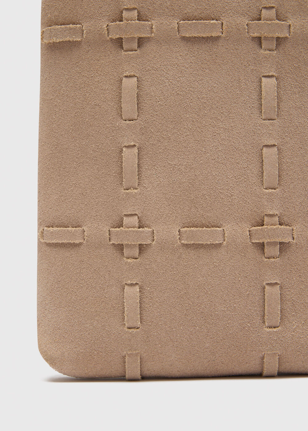 Suede Whipstitch Phone Bag